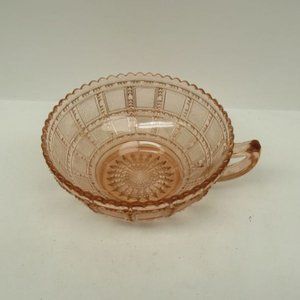 Imperial Depression Glass Pink BEADED BLOCK 5 1/2 Inch One-Handled Bowl